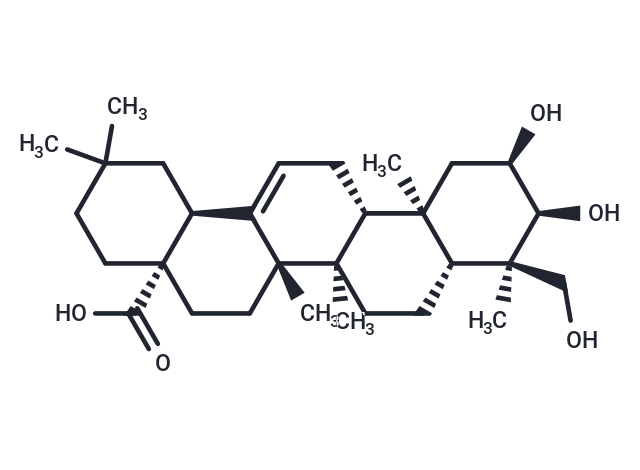 2,3,23-Trihydroxy-12-oleanen-28-oic acid Chemical Structure