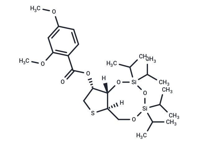 4-Anhydro-2-O-(2,4-dimethoxybenzoyl)-3,5-O-(1,1,3,3-tetraisopropyldisiloxane-1,3-diyl)-4-thio-D-ribitol Chemical Structure