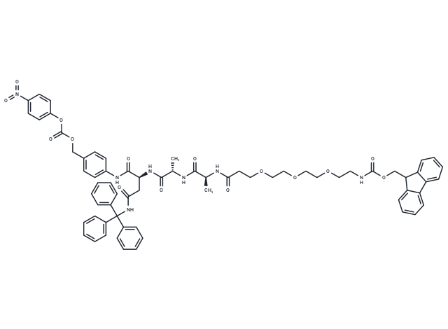 Fmoc-PEG3-Ala-Ala-Asn(Trt)-PAB-PNP Chemical Structure
