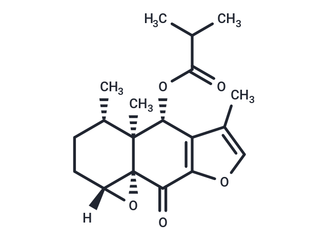 1β,10β-Epoxy-6β-isobutyryloxy-9-oxofuranoeremophilane Chemical Structure