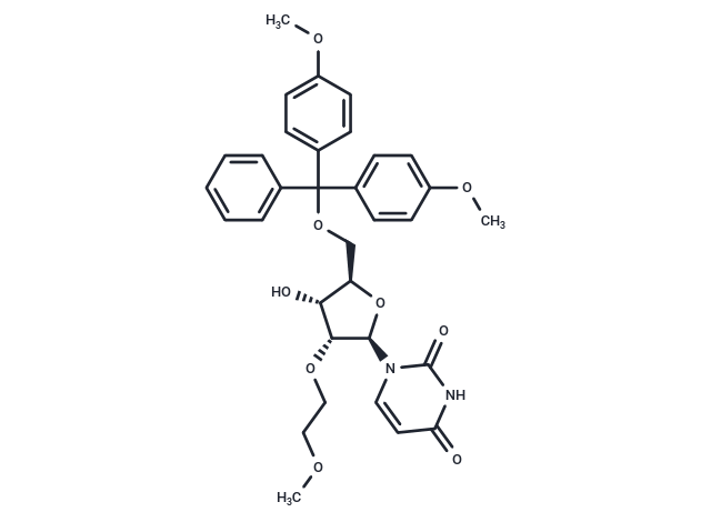 5’-O-(4,4’-Dimethoxytrityl)-2’-O-(2-methoxyethyl)  uridine Chemical Structure