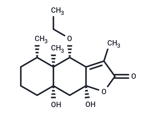 6β-Ethoxy-8β,10β-dihydroxyeremophil-7(11)-en-12,8α-olide Chemical Structure