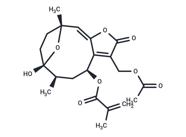 8alpha-(2-Methylacryloyloxy)hirsutinolide 13-O-acetate Chemical Structure