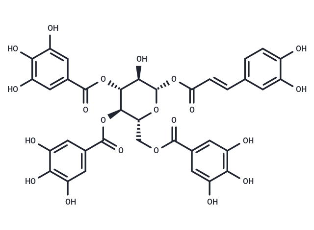 1-O-Caffeoyl-3,4,6-trigalloyl-?-D-glucopyranose Chemical Structure