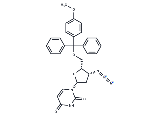 3’-beta-Azido-2’,3’-dideoxy-5’-O-(4-methoxytrityl)uridine Chemical Structure