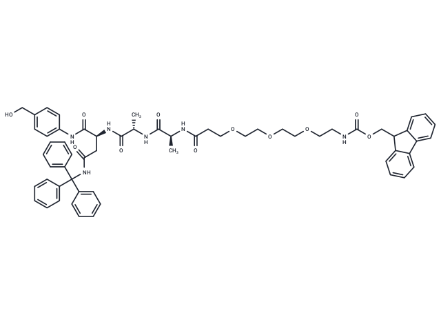 Fmoc-PEG3-Ala-Ala-Asn(Trt)-PAB Chemical Structure