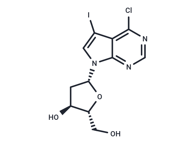 4-Chloro-5-iodo-7-(2-deoxy-b-D-ribofuranosyl)-7H-pyrrolo[2,3-d]pyrimidine Chemical Structure