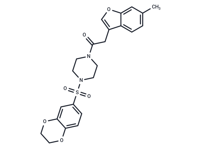 1-[4-(2,3-dihydro-1,4-benzodioxine-6-sulfonyl)piperazin-1-yl]-2-(6-methyl-1-benzofuran-3-yl)ethan-1-one Chemical Structure