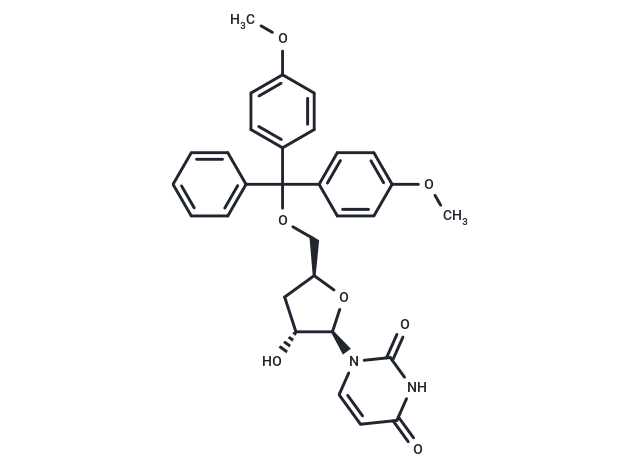 5’-O-DMTr-3’-deoxyuridine Chemical Structure