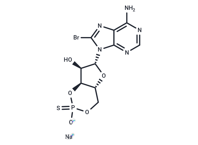 Rp-8-bromo-Cyclic AMPS (sodium salt) Chemical Structure