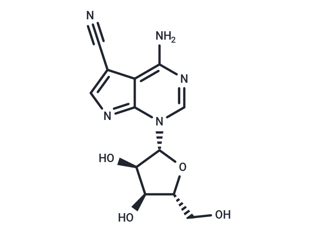4-Amino-5-cyano-1-(β-D-ribofuranosyl)-7H-pyrrolo[2,3-d]   pyrimidine Chemical Structure