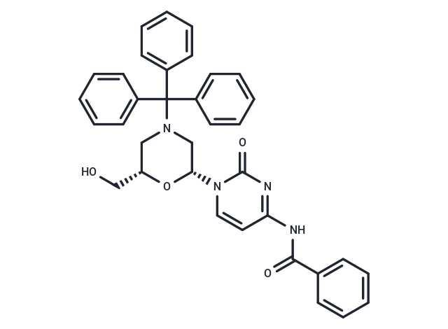 N4-Benzoyl-7’-OH-N-trityl morpholinocytosine Chemical Structure
