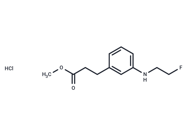 Hydrocinnamic acid, 3-(2-fluoroethylamino)-, methyl ester, hydrochloride Chemical Structure