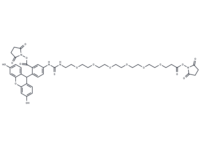 Fluorescein-PEG6-bis-NHS ester Chemical Structure