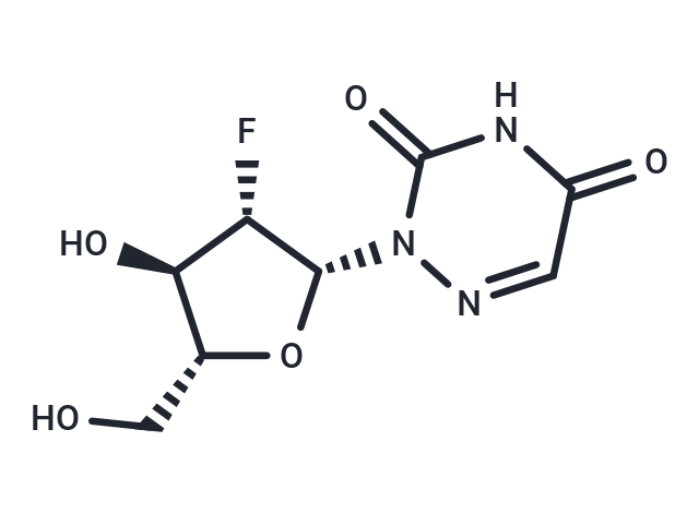 2’-Deoxy-2’-fluoro-b-D-arabino-6-azauridine Chemical Structure