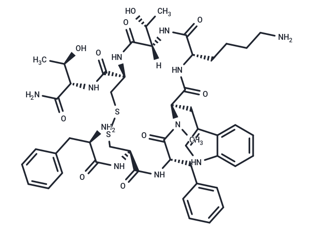 (D-Phe5,Cys6,11,N-Me-D-Trp8)-Somatostatin-14 (5-12) amide Chemical Structure