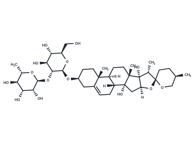 Ophiogenin 3-O-α-L-rhamnopyranosyl-(1→2)-β-D-glucopyranoside Chemical Structure