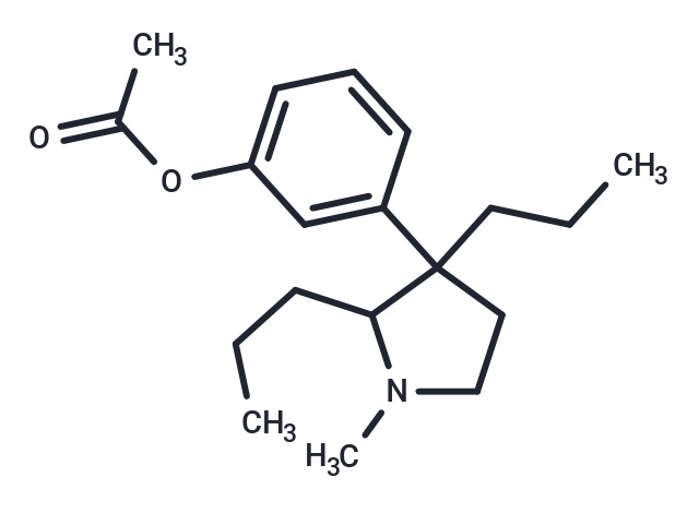 Phenol, m-(2,3-dipropyl-1-methyl-3-pyrrolidinyl)-, acetate Chemical Structure