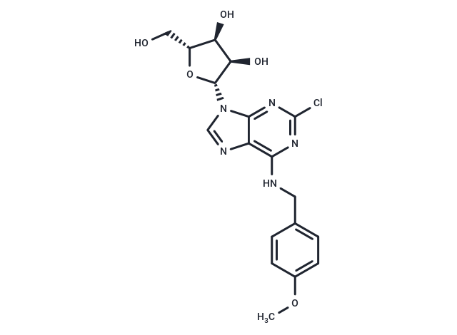2’-Chloro-N6-(4-methoxy)benzyl   adenosine Chemical Structure