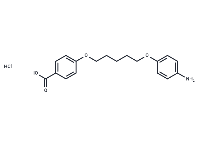 Benzoic acid, p-(5-(p-aminophenoxy)pentyloxy)-, hydrochloride Chemical Structure
