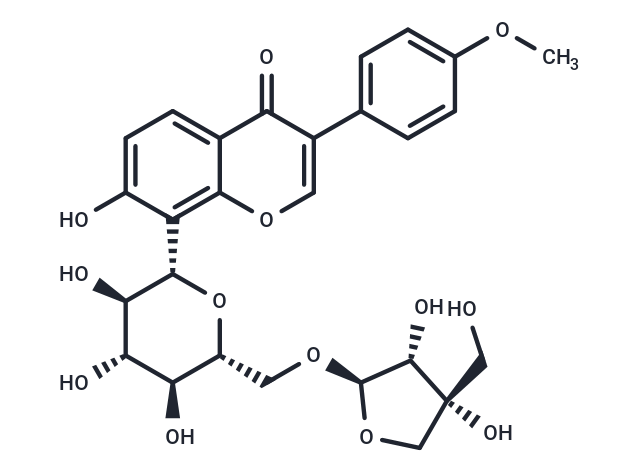 Formononetin-8-C-beta-D-apiofuranosyl-(1->6)-O-beta-D-glucopyranoside Chemical Structure