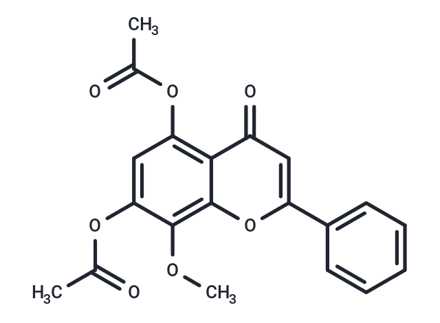 5,7-Diacetoxy-8-methoxyflavone Chemical Structure