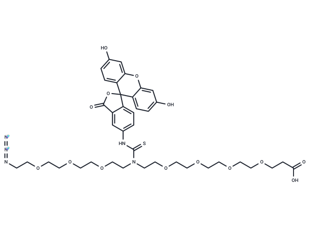 N-(Azido-PEG3)-N-Fluorescein-PEG4-acid Chemical Structure