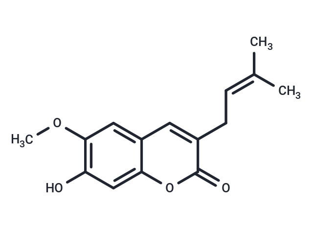 7-Hydroxy-6-methoxy-3-prenylcoumarin Chemical Structure