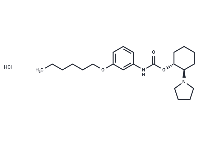 [(1S,2S)-2-pyrrolidin-1-ium-1-ylcyclohexyl] N-(3-hexoxyphenyl)carbamate,chloride Chemical Structure