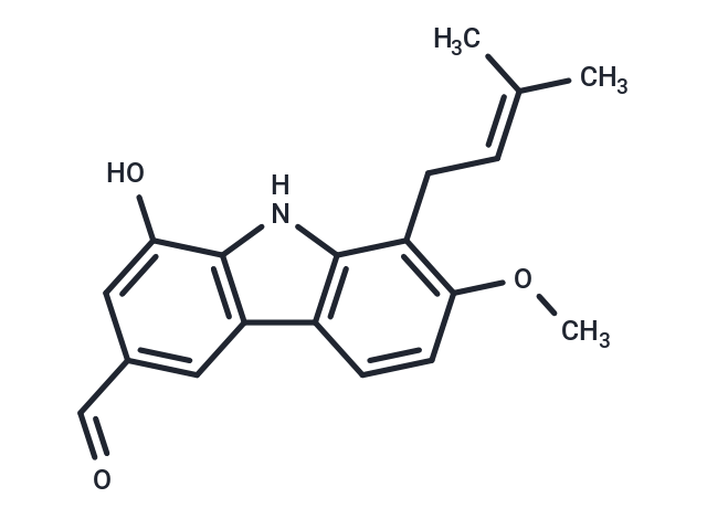 1-Prenyl-2-methoxy-6-formyl-8-hydroxy-9H-carbazole Chemical Structure