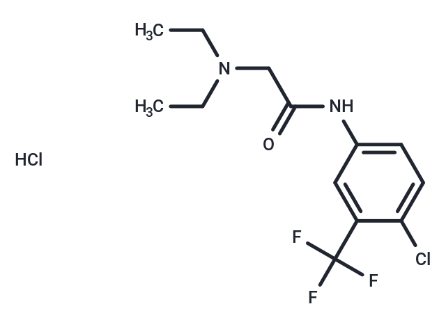 m-Acetotoluidide, 4'-chloro-2-(diethylamino)-alpha,alpha,alpha-trifluoro-, hydrochloride Chemical Structure