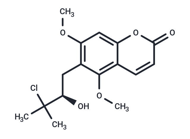 6-(3-Chloro-2-hydroxy-3-methylbutyl)-5,7-dimethoxycoumarin Chemical Structure