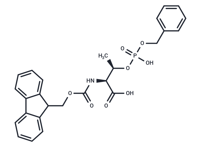 (2S,3R)-2-((((9H-Fluoren-9-yl)methoxy)carbonyl)amino)-3-(((benzyloxy)(hydroxy)phosphoryl)oxy)butanoic acid Chemical Structure