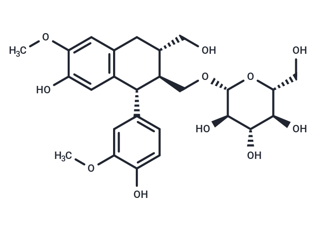(-)-Isolariciresinol 9'-O-glucoside Chemical Structure