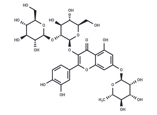 Quercetin 3-O-sophoroside-7-O-rhamnoside Chemical Structure