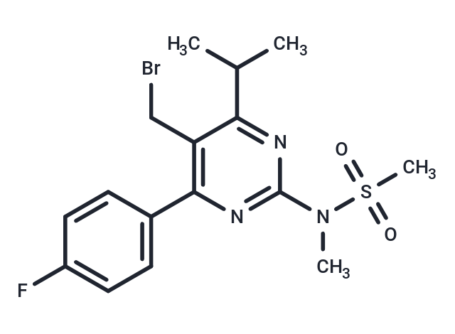 N-[5-Bromomethyl-4-(4-fluorophenyl)-6-isopropylpyrimidine-2-yl]-N-methylmethane sulfonamide Chemical Structure