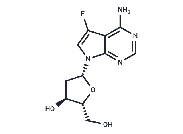 7-(2-Deoxy-β-D-erythro-pentofuranosyl)-5-fluoro-7H-pyrrolo[2,3-d]pyrimidin-4-amine Chemical Structure