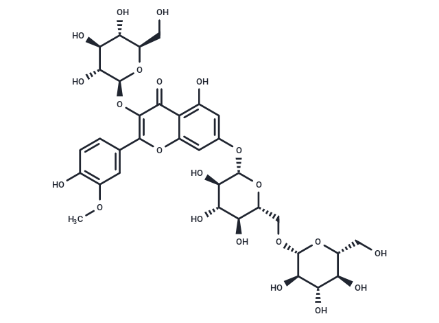 Isorhamnetin 3-O-β-D-glucose-7-O-β-D-gentiobioside Chemical Structure
