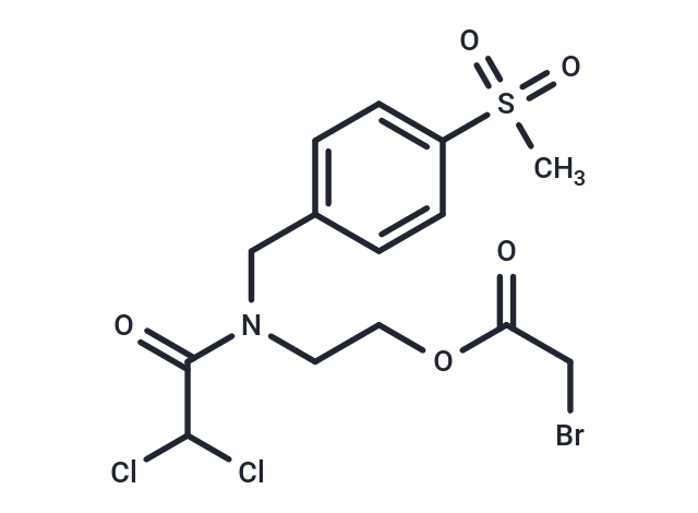 Acetic acid, bromo-, 2-((dichloroacetyl)((4-(methylsulfonyl)phenyl)methyl)amino)ethyl ester Chemical Structure