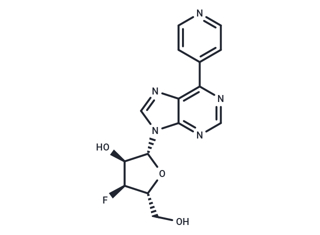9-(3-Deoxy-3-fluoro-β-D-ribofuranosyl)-6-(pyridine-4-yl)purine Chemical Structure
