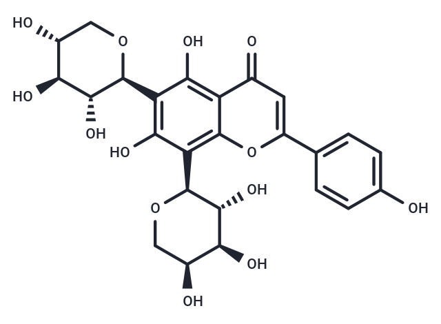 Apigenin-6-C-β-D-xylopyranosyl-8-C-α-L-arabinopyranoside Chemical Structure