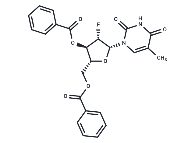 3’,5’-Di-O-benzoyl-2’-deoxy-2’-fluoro-5-methyl-beta-D-arabinouridine Chemical Structure