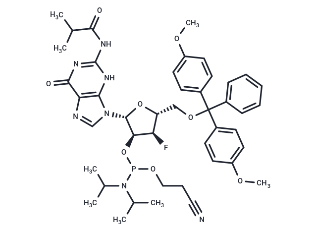 3’-F-3’-dG(iBu)-2’-phosphoramidite Chemical Structure