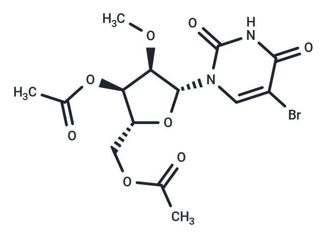 3’,5’-Di-O-acetyl-5-bromo-2’-O-methyluridine Chemical Structure