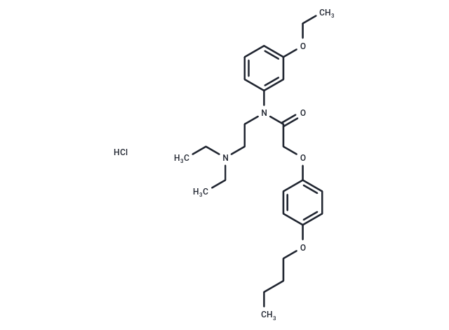 m-Acetophenetidide, 2-(p-butoxyphenoxy)-N-(2-(diethylamino)ethyl)-, monohydrochloride Chemical Structure