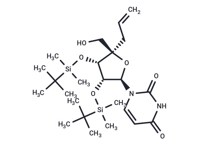 4’-alpha-C-Allyl-2’,3’-bis(O-t-butyldimethylsilyl)uridine Chemical Structure