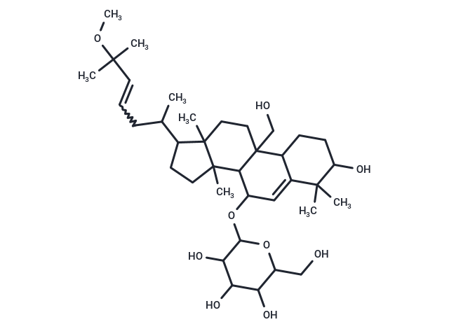3β,7β,19-Trihydroxy-25-methoxycucurbita-5,23-diene 7-O-glucoside Chemical Structure