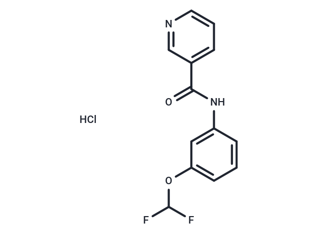 Nicotinamide, N-(m-difluoromethoxyphenyl)-, hydrochloride Chemical Structure