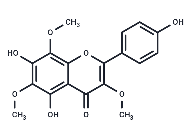 4',5,7-Trihydroxy 3,6,8-trimethoxyflavone Chemical Structure