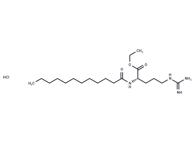 (S)-Ethyl 2-dodecanamido-5-guanidinopentanoate hydrochloride Chemical Structure